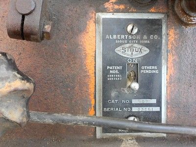 Vintage Albertson and company Sioux Valve face machine http//www 