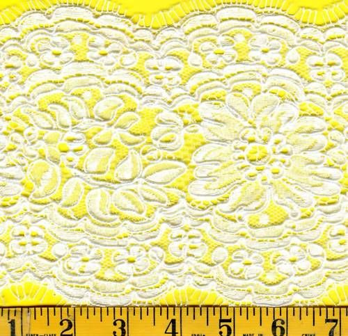 French Alencon LaceTrim Fabric White 6 wide 5 7/8 yds  