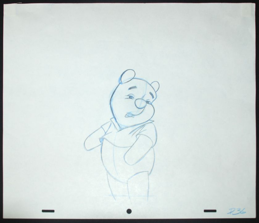 Walt Disney, Winnie the Pooh Production Drawings, 1983, Custom Framed 
