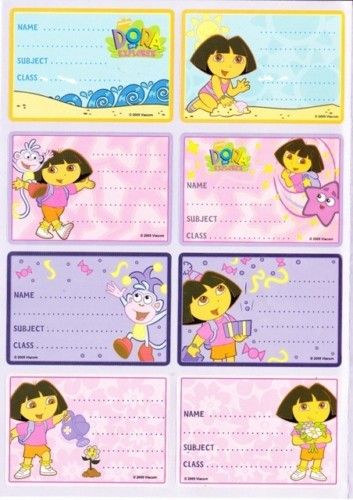 Dora The Explorer BOOK LABELS X 8  