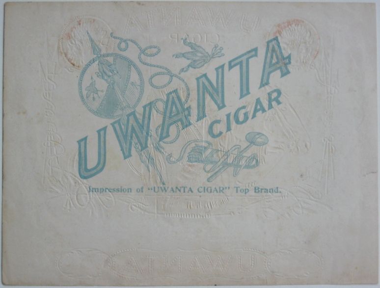 THE 1899 UWANTA Indian Chief Sample Cigar Box Label  