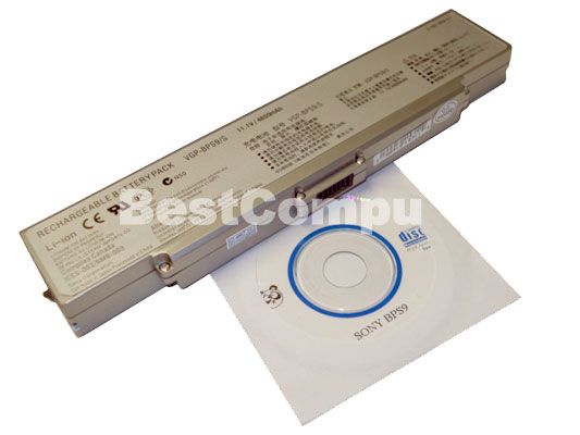 Battery fr Sony VGN CR220E VGP BPS9/S VGN AR520 Silver  