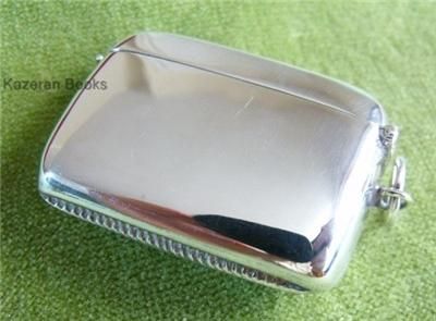 Solid Silver & Enamel Matchsafe Vesta Match To Strike  