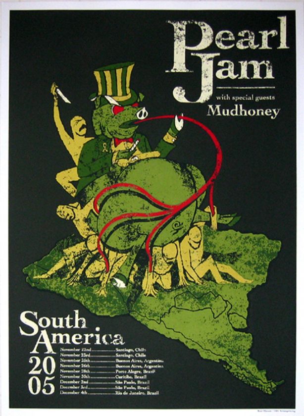 PEARL JAM SOUTH AMERICAN TOUR POSTER Klausen 2005  