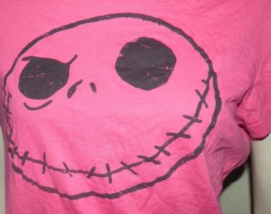 NBC Nightmare Before Christmas Jack Skellington Head Pink T Shirt XL 