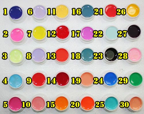 30 Mixed Milky Colours UV Builder Gel Nail Art #8ML  