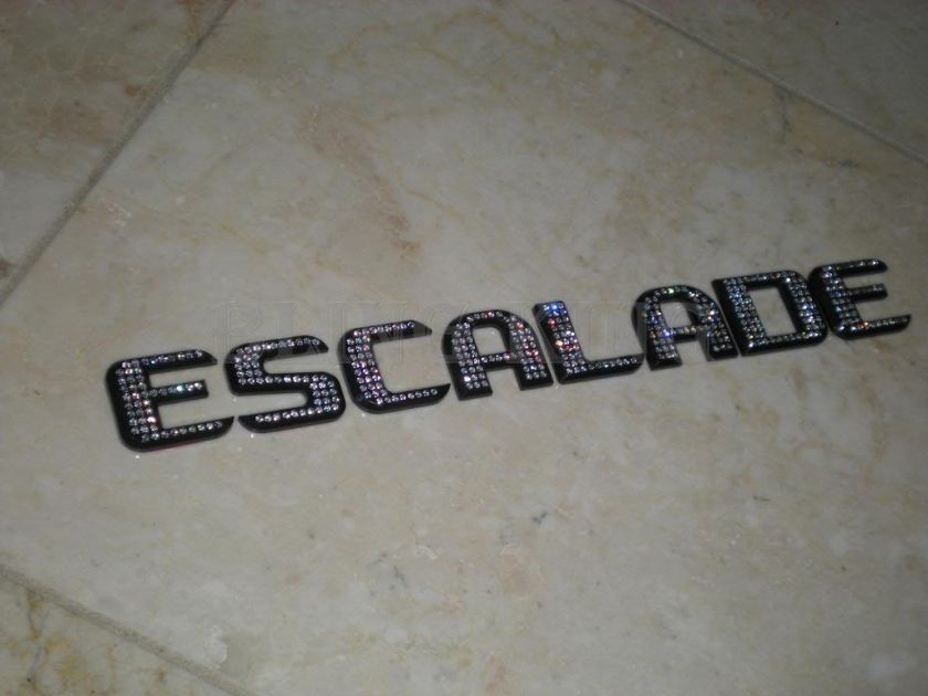 Escalade emblem badge Cadillac black chrome iced out  