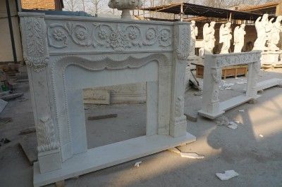 BEAUTIFUL HAND CARVED MARBLE FIREPLACE MANTEL FPM1000  