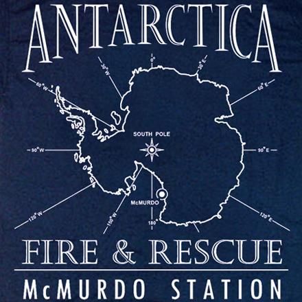 Antarctica McMurdo Fire Dept. South Pole T shirt 4XL  