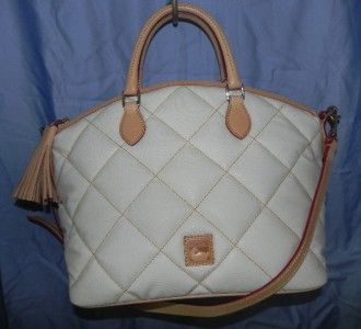 Dooney Bourke Juliette Ivory Quilted Satchel Bag NWT  