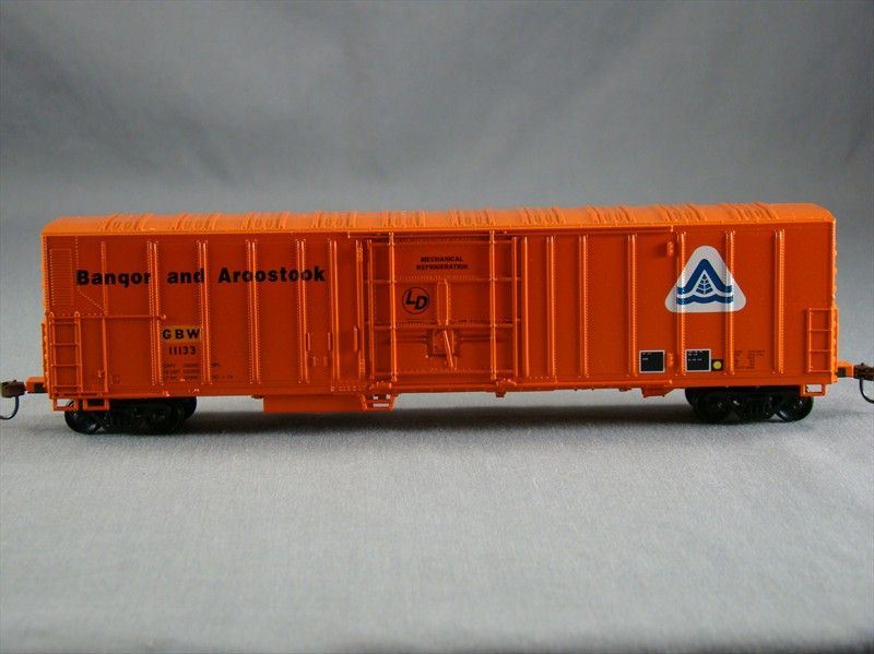   HO MODEL TRAINS   CUSTOM MECH REEFER CAR BANGOR & AROOSTOOK GBW #11133