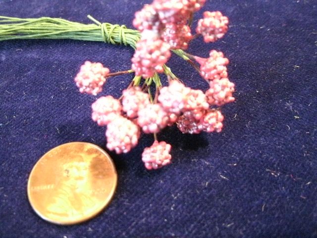 Vintage Millinery Flower Stamen KU Raspberry Red Silver  