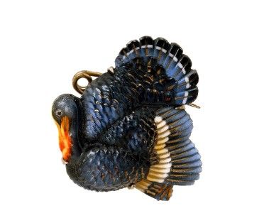 Old Japanese Toshikane Turkey Bird Pin  