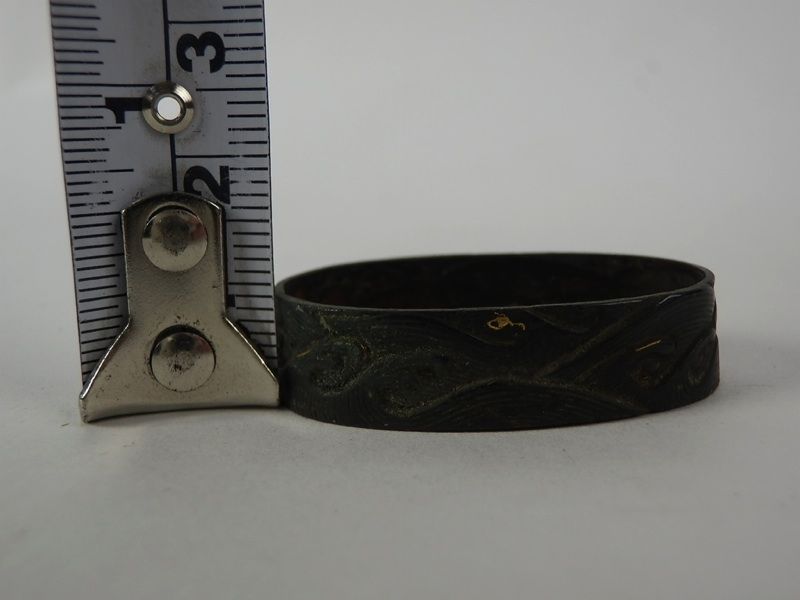 JAPANESE EDO ERA BRONZE FUCHI WAVES TSUKA HANDLE SAMURAI SWORD PART 