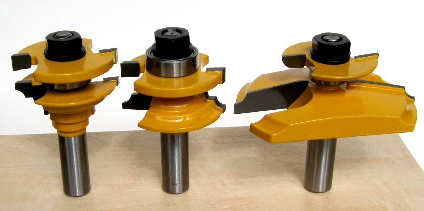 3pc 12° w/Backcutter Panel & Class R&S Router Bit Set  