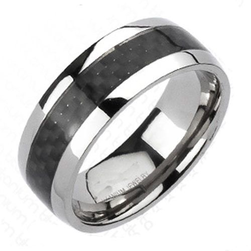   Fiber Stripe Comfort Fit Mens Wedding Band Ring size 8 14  