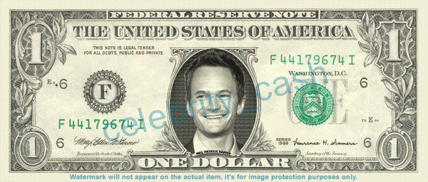 Neil Patrick Harris Dollar Bill   Mint Real $$$  