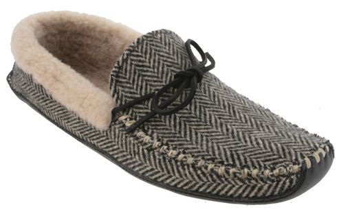 Ralph Lauren Yarmond SHEARLING Moccasin Slippers Mens  