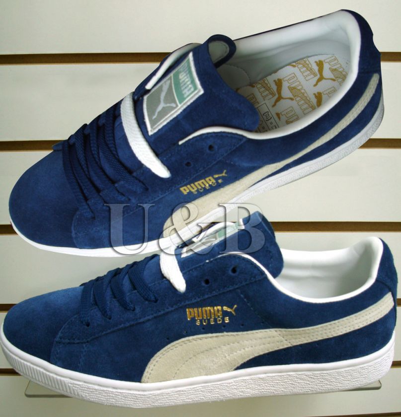 PUMA CLASSIC SUEDE ENSIGN BLUE WHITE SHOE 181649 02  