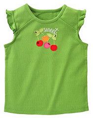 GYMBOREE Cherry Baby Green Sweet Tee Shirt Top 5 EUC  