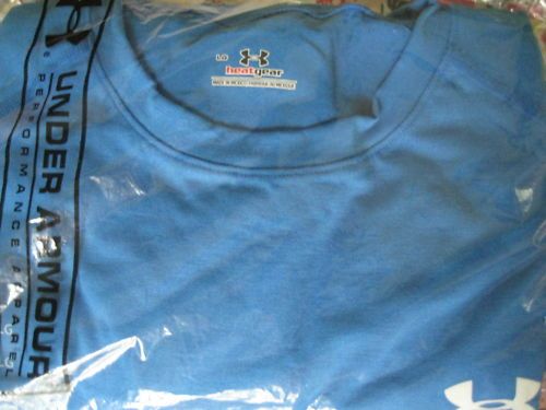 UNDER ARMOUR BLUE HEATGEAR UA TECH T SHIRT LOOSE L NEW  