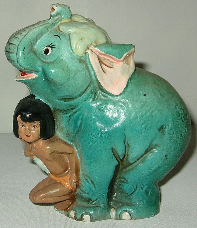 VERY RARE Vintage Disney JUNGLE BOOK Paper Mache Bank  