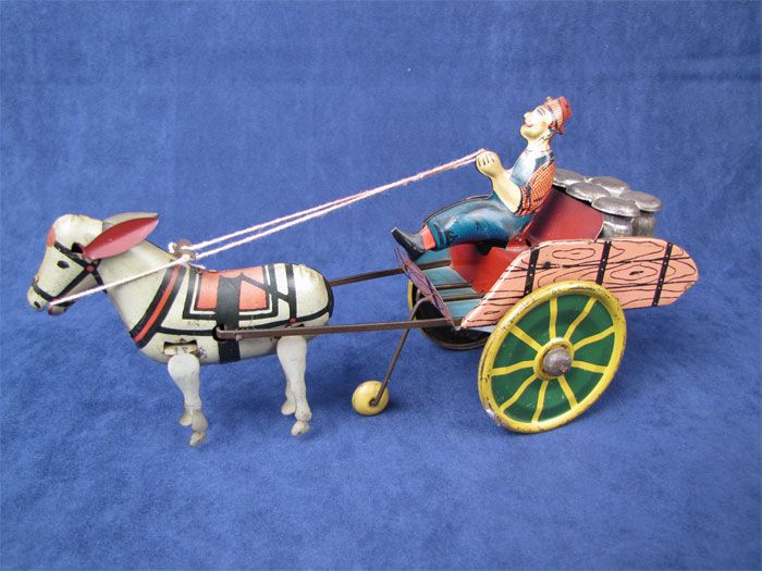 Vintage Unique Art Hee Haw Balky Mule Farmer Wind Up  