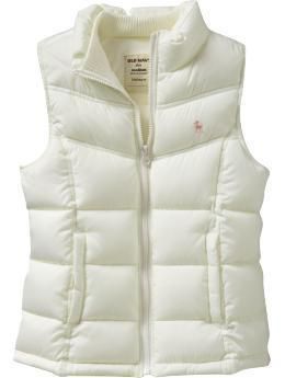 Old Navy Girls Frost Free Fleece Vest White S 6 7 NWT  