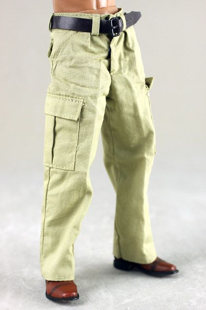 mc0066 greenish trousers with belt for 12 figures  