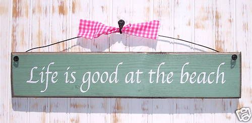 Home Decor LIFE IS GOOD AT THE BEACH Nautical Signs  