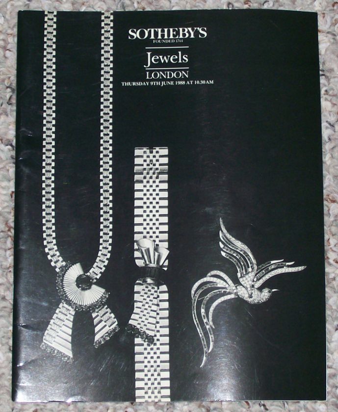 Sothebys Jewelry Catalogs April 14 June 9 & July21 1988  