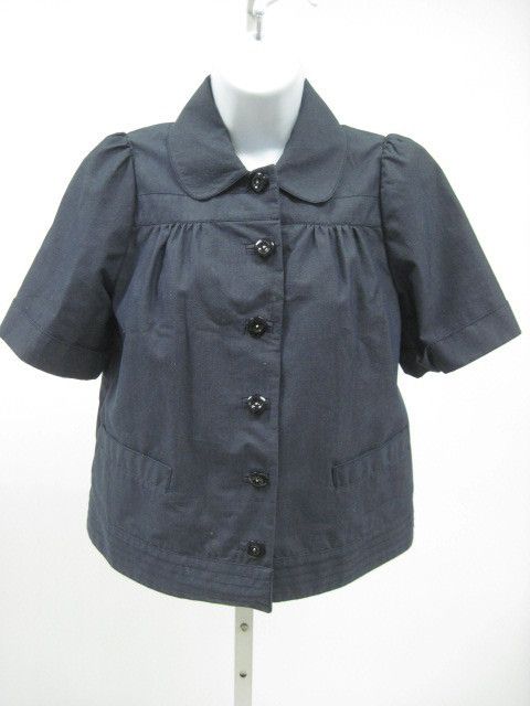 SEE BY CHLOE Navy Cotton Swing Jacket Coat Size 4  