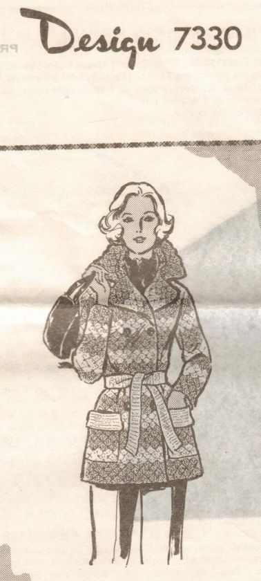 1970s Vintage Crochet Pattern MO 7330 Topper Jacket  
