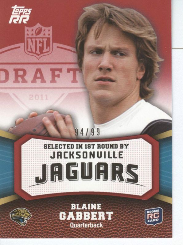 2011 Topps Rising Rookies Red #160 Blaine Gabbert /99  