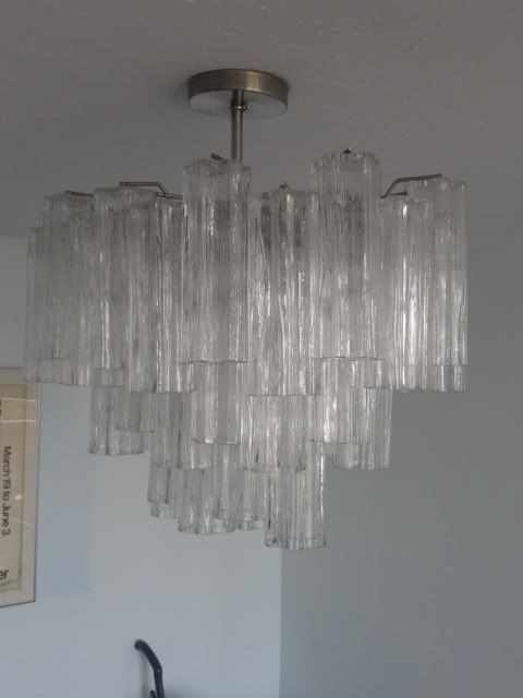   Tier Cascading Hand Blown Murano Textured Glass Chandelier  