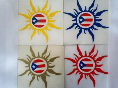 Puerto Rico Tribal Sun Flag Decal Stickers Souvenirs  