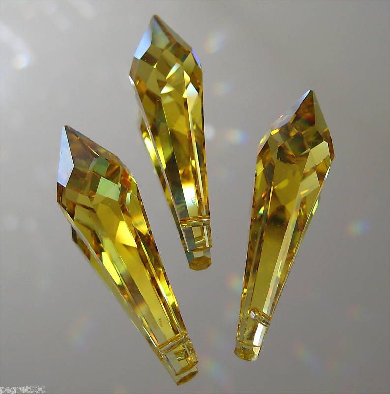 Swarovski Lot of Three 40mm Topaz Icicle Prisms logo  