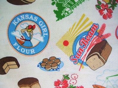 Windham Floursac Tossed Bread Vintage Image Ads Kitchen Fabric Yard 