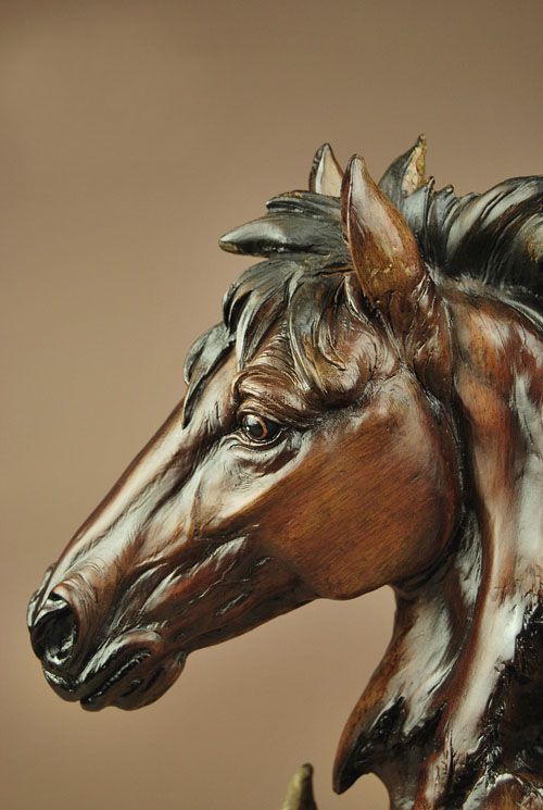 Large Resin Horse Head Bust Statue Figure 11High  