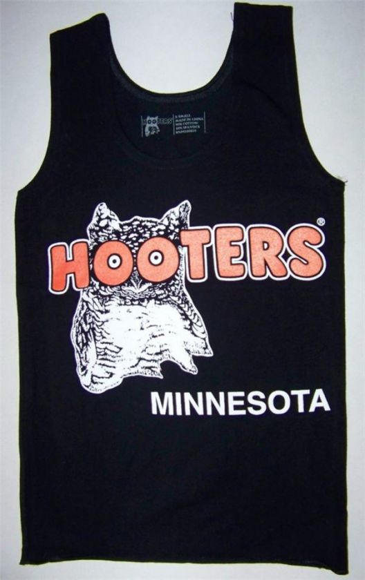 NEW ~ HOOTERS UNIFORM TANK TOP BLACK MINNESOTA   SZ XXS  