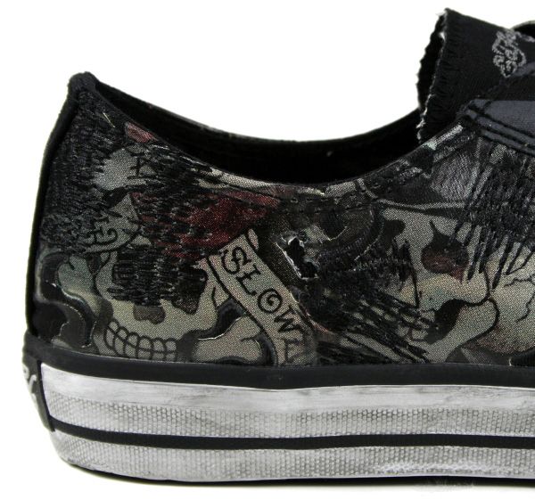 ED Hardy Mens lowrise OAKLAND distressed Shoes skull  