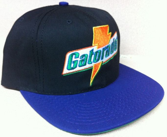 GATORADE VINTAGE SNAPBACK HAT CAP VTG NWT JORDAN BULLS 2 TONE FLAT 