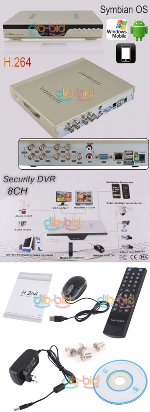 Security H.264 CCTV Network Digital Video Recorder DVR System 8 CH 