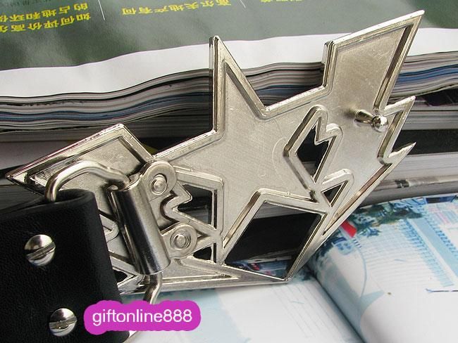 Pentacle Nautical star Star Metal Buckle leather Belt B  