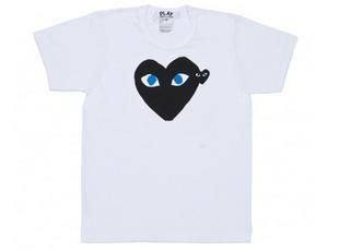 COMME Des GARCONS CDG PLAY HEART MENS T SHIRT WHITE SZ S,M,L  