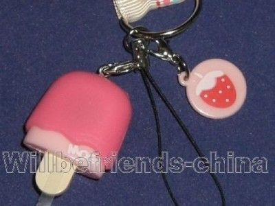 Ice Cream Cell Phone Flash Charm PSP MP4 Wrist Strap R  