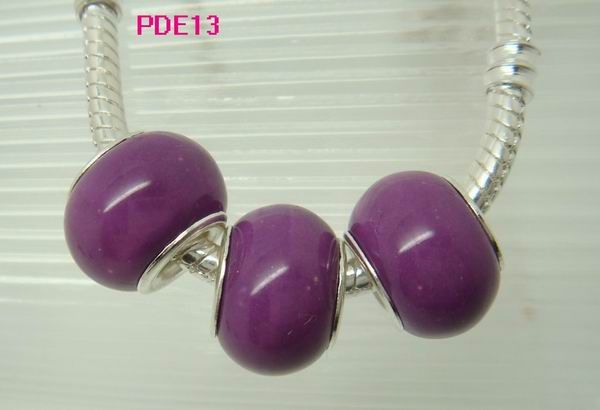 Solid purple Lampwork Porcelain Ceramic Beads Fit Charm Bracelet 4.5mm 