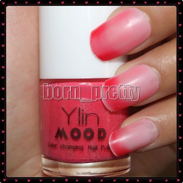 Magic Violet/White Color Changing Mood Nail Polish Nail Art #6  