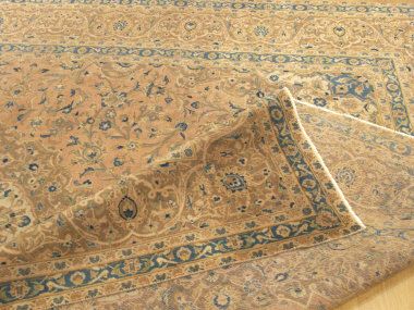 10x13 Handmade Muted Colors Antique Carpet Signed Persian Kashan Wool 