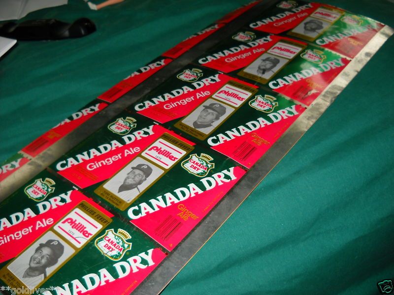   Phillies 1976~Canada Dry~UNUSED FLAT SODA CANS~Advertising  